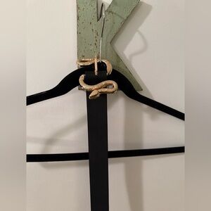 Princess Polly Black Snake Gold Buckle Belt